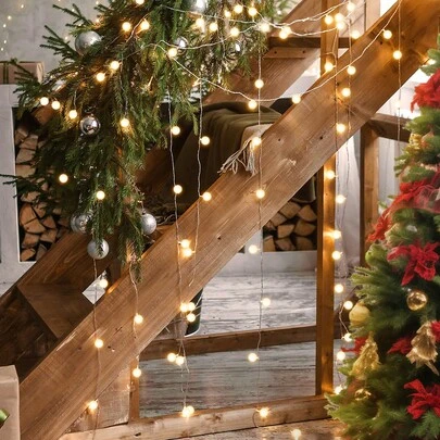Teckwe Luzes de Cordão com Mini Lâmpadas, Adequadas para Decoração Doméstica Festiva à Noite
