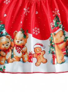 SHEIN Jonge meisjes cosplay getailleerde rode jurk voor kinderen herfst/winter/kerst