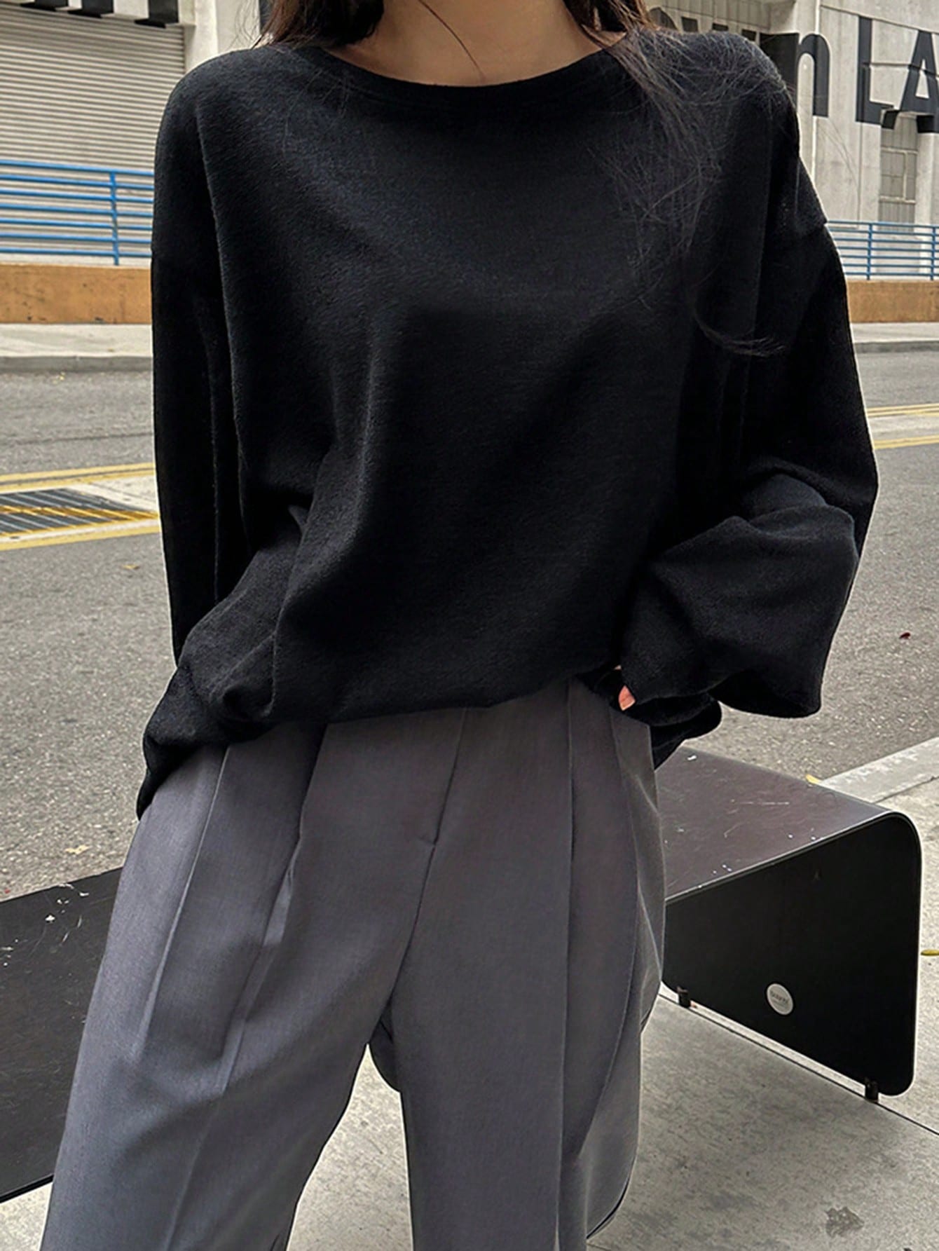 Crew neck pullover sweatshirt