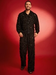 FeverCity Bộ 2 quần dài tay cài nút phía trước thường ngày cho nam - màu đen - Xem 3