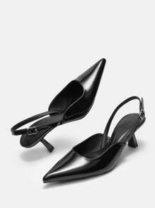 CUCCOO BIZCHIC Giày lười mũi nhọn đế thấp màu đen thời trang dành cho nữ, dùng khi đi làm, hẹn hò, tiệc tùng, ngày lễ và các dịp Giáng sinh và năm mới, ngày lễ, mùa thu và mùa đông, ngày lễ tình nhân - màu đen - Xem 2