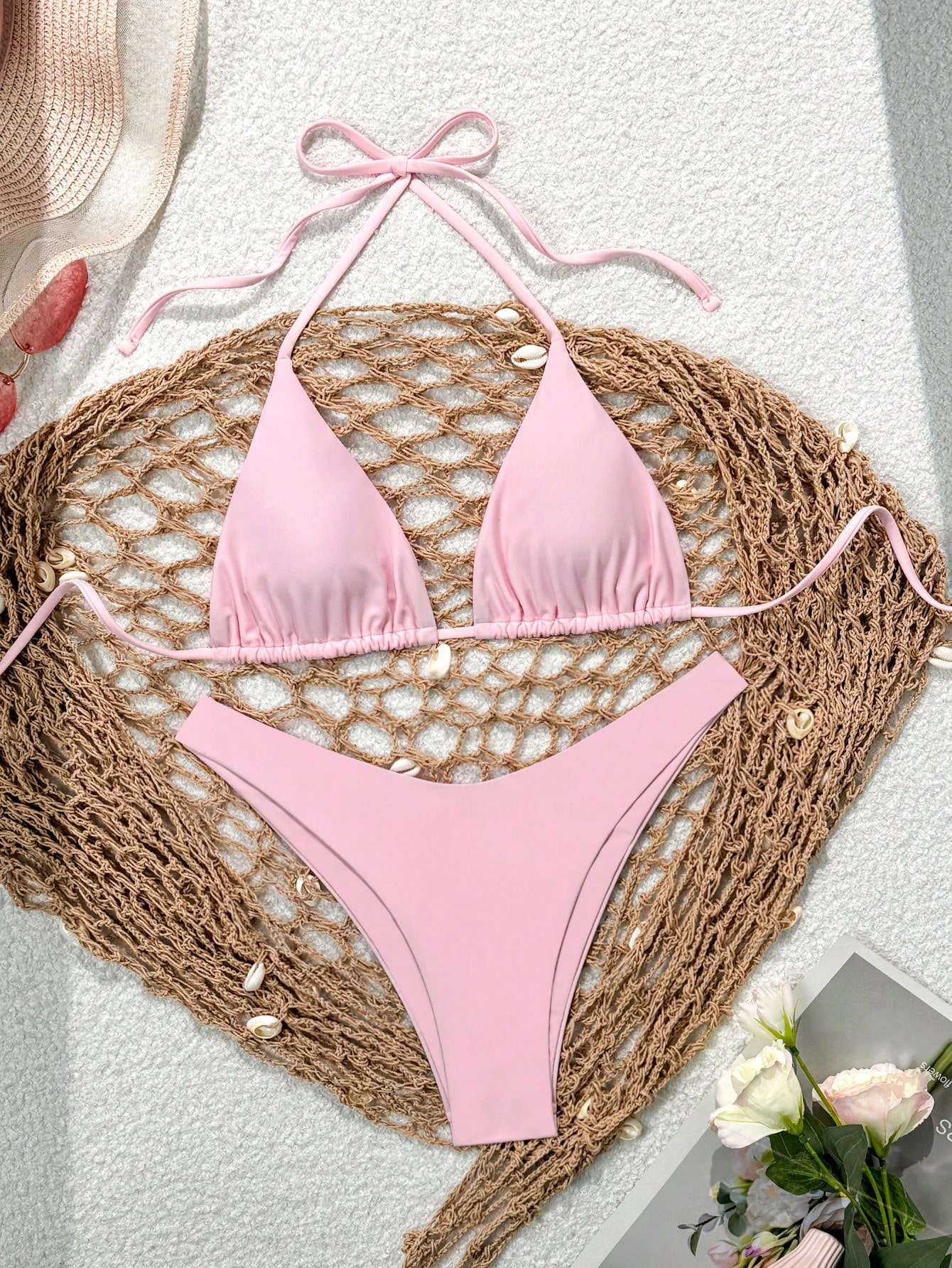 Halter tie front bikini