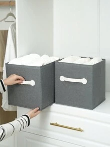 1 件大容量织物储物箱，可折叠抽屉衣服收纳盒，无隔间壁橱整理器，用于衣柜整理防尘内衣/玩具/衣服整理器，家庭存储和整理，衣柜分类，学校用品整理器，家居装饰秋季装饰 - 灰色 - 查看 5