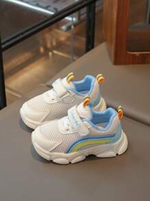 1 Pair Rainbow Mesh Breathable Non-Slip Soft Bottom Children Sports Shoes For Toddlers, Spring & Autumn