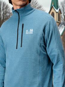 Manfinity Sport Corelite Manfinity UrbanChill 男士休闲纯色纹理立领户外连帽衫，秋季抓绒拉链连帽外套，加厚休闲百搭针织外套，适合运动和户外活动，男友风，男士冬季穿搭，男士外套，优质面料，专为户外活动设计，男士必备外套，圣诞礼物，万圣节礼物，秋冬季