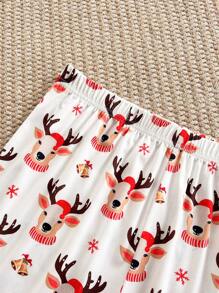 CoupledUp Christmas Reindeer Print Men's Loungewear Set - Multicolor - View 5