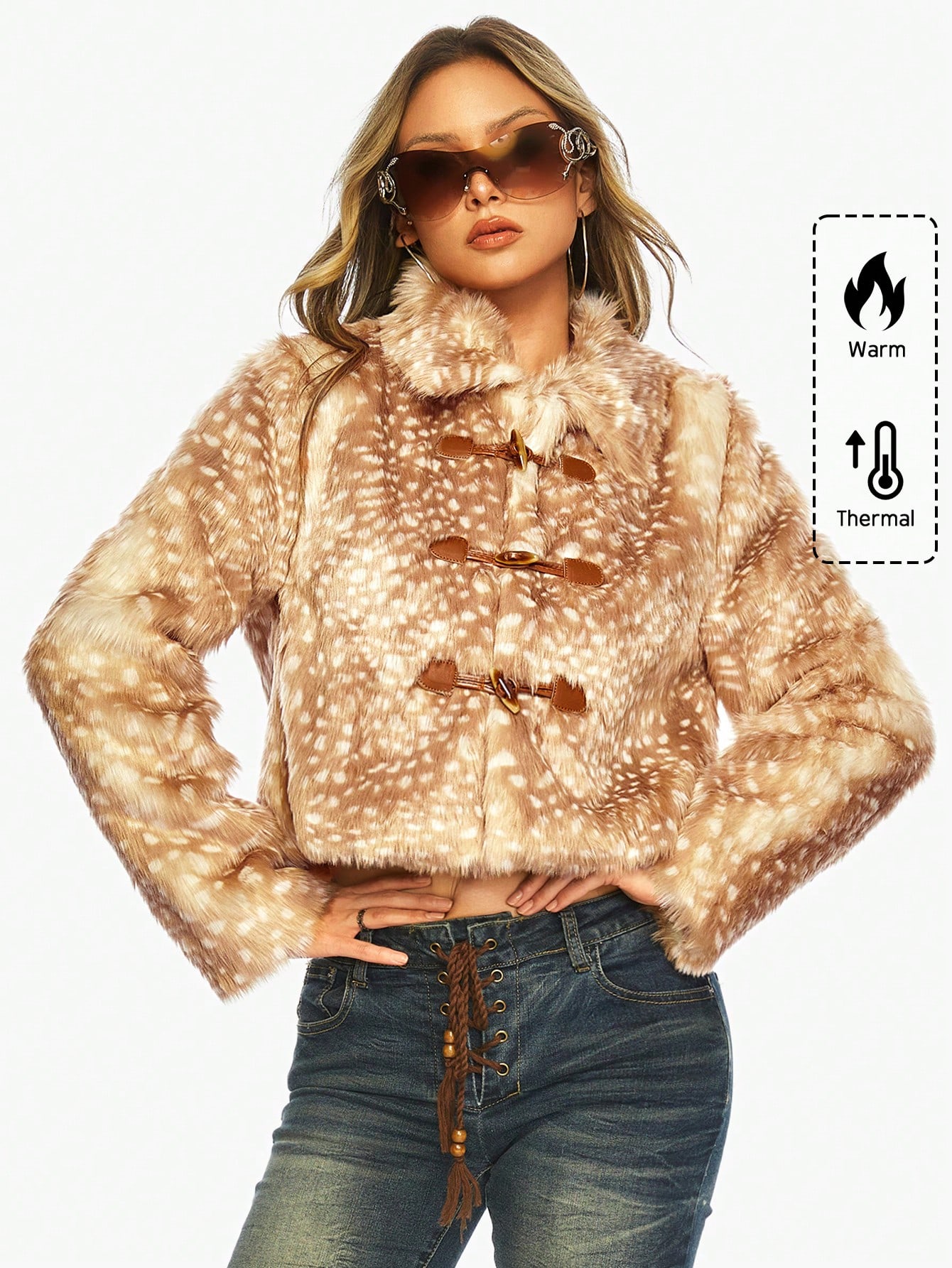 Our J-Fashion Y2K Vintage Harajuku Deer Faux Fur Coat With