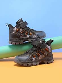 Fashionable Leisure Hiking Shoes For Teens, High-Top Outdoor Sneakers, Non-Slip For All Seasons, Suitable For Kids