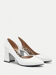 CUCCOO BIZCHIC Pointed Toe Chunky High Heel Casual Women Pumps For Christmas And New Year Holiday Vibe Fall And Winter
