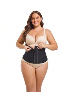 大码女式纯色不对称腰带休闲腰包 - 黑色 - 查看 3