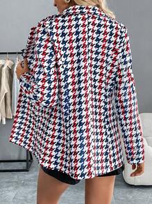 SHEIN Clasi Women's Casual Houndstooth Printed Jacket, Autumn