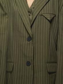 MISSGUIDED Pinstripe Designer Blazer Triangle Pocket Business Professional Office Work Interview Career Fall Winter 2024 Structured Suit Jacket Sharp Clean Lines Double Breasted