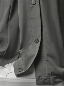 SUMWON Straight Fit Cargo Nylon Pant With Side Poppers - Grey - View 5