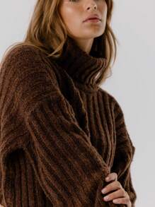 Aralina 休闲宽松舒适罗纹针织宽松高领毛衣