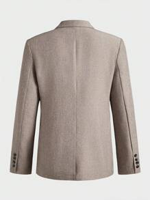 Manfinity VCAY 2pcs Men Business Suit Set, Slim Fit Long Sleeve Casual Suit, Suitable For Autumn And Winter - Khaki - View 9