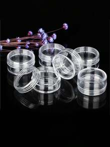 25 个带透明盖的迷你透明面霜罐，小型化妆品样品容器，3g-20g 空塑料化妆品化妆品罐，透明样品瓶眼影霜润唇膏容器，旅行必需品，样品化妆品罐，空迷你瓶 - 無色 - 查看 2