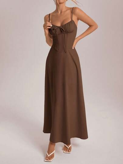 Aloruh Vestido Regata Feminino Estampa Espinha de Peixe para Verão