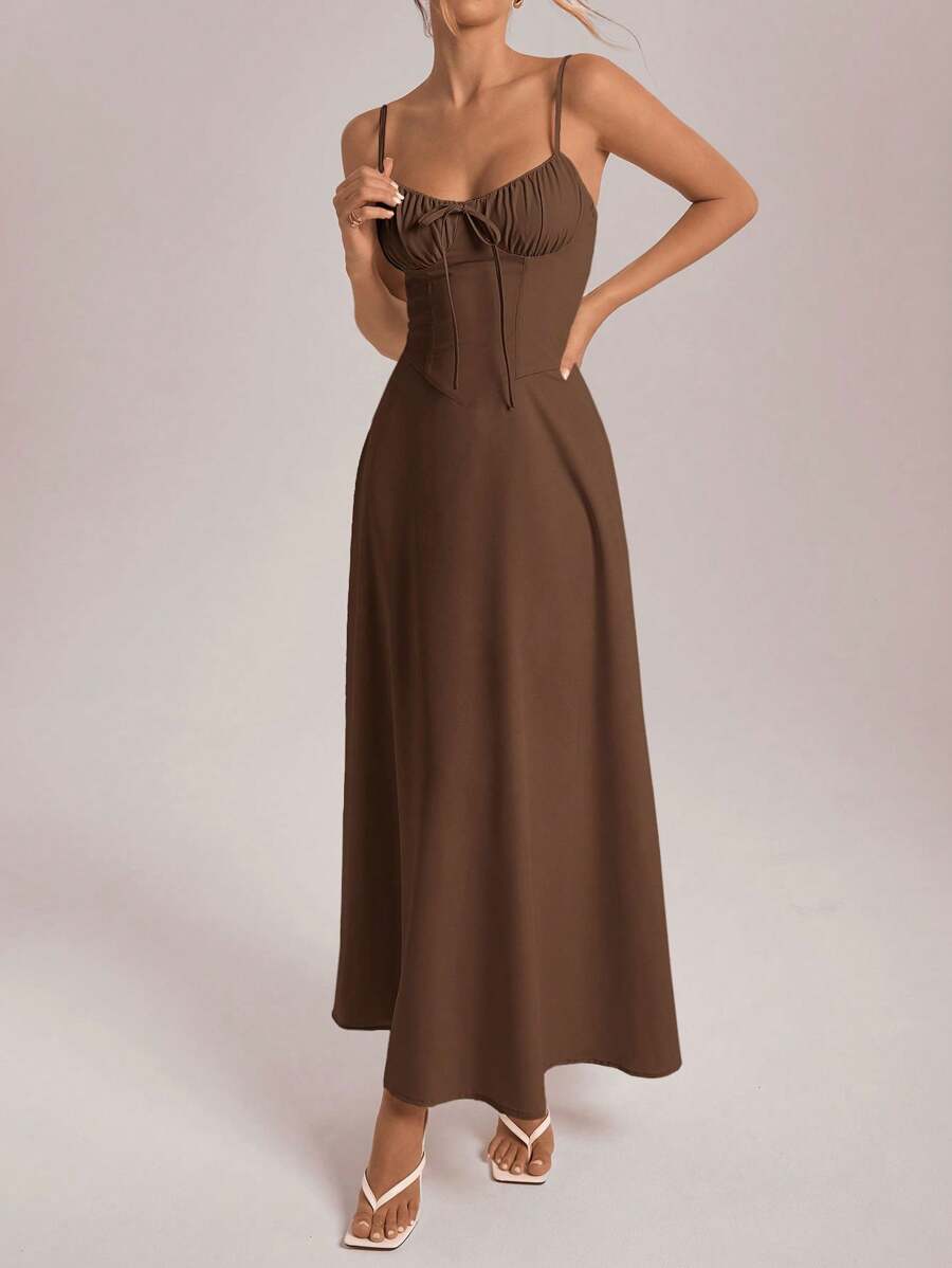 Aloruh Vestido Regata Feminino Estampa Espinha de Peixe para Verão