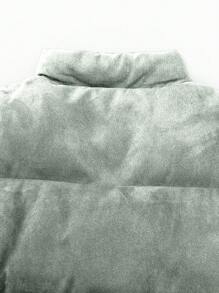 Manfinity Roghcode Veste décontractée à manches longues avec fermeture éclair et imprimé lettre simple pour hommes, vêtements d'automne pour hommes, manteau d'hiver pour hommes, manteau d'hiver chaud avec polaire de couleur unie et taille plus - Vert menthe - Voir 4
