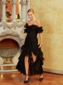 CUCCOO HITCHD 尖头细高跟鞋时尚晚会欧美女士镂空高跟鞋 - 黑色 - 查看 3