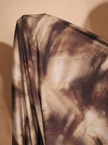 SHEIN BAE Robe de fête élégante, sexy et asymétrique avec col drapé, froncée à l'ourlet, fente et manches longues. Imprimé floral vert en satin pour les grandes tailles. Idéal pour les fêtes d'automne, d'hiver et d'Halloween.