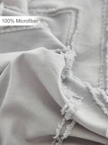 2 件菱形图案镂空流苏装饰涤纶枕套，极简波西米亚风格，适合所有季节 - 灰色 - 查看 5