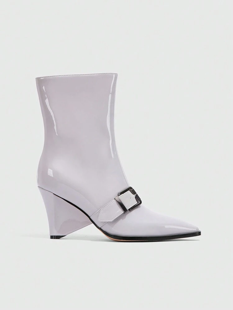 CUCCOO SZL Botas a media pantorrilla de alta calidad con botones decorativos, de punta afilada, tacón único, sexy y elegantes, versátiles para las cuatro estaciones, de moda, para mujer, con vibra navideña y de año nuevo, para otoño e invierno