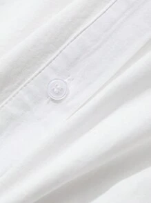 DAZY 1pc Plain Long Sleeve Collared Pocket Blouse For Women,Fall Clothes - White - View 9