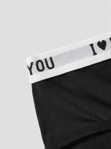 SHEIN 5 Stücke/Packung Teenager Mädchen Unterwäsche im minimalistischen Stil, komfortabel mit Buchstabendruck, elastisch und atmungsaktiv