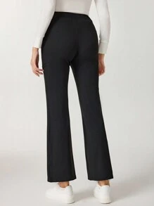 TaskEZ 1 条纯色多口袋修身喇叭裤