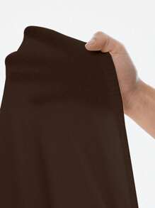 SHEIN Unity Áo len cổ lửng màu trơn đơn giản tối giản không đối xứng - Màu nâu Sô-cô-la - Xem 7