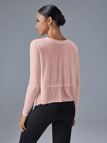 VARSITIE 夏季和秋季户外休闲基本款女式运动 T 恤和背心 - 藕粉色 - 查看 2