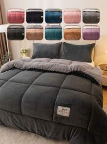 1 chăn bông chần bông, ruột chăn, mềm mại và ấm áp, cỡ Queen, cỡ King, mềm mại và thoáng khí, không có vỏ bọc, dùng cho mọi mùa - Màu xám đen - Xem 1