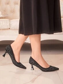 CUCCOO TILAWA 女士水晶装饰尖头高跟鞋 - 黑色 - 查看 9