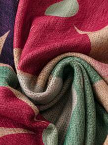 Linhara Women Plus Size Colorful Floral Pattern Drop Shoulder Casual Long Sleeve Knitted Cardigan, For Winter Fall Cloth For Women Autumn - Apricot - View 7