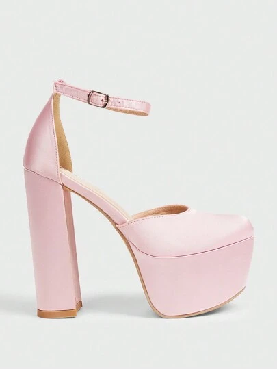 Sugerpunk Women's High Platform Shoes, Daily Versatile Sexy Party Solid Color Hollow Thick Heel High Heel Shoes For And Vibe And Spring Shoes Spring Break Easter Prom Heels