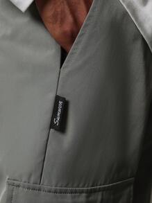 SUMWON Straight Fit Cargo Nylon Pant With Side Poppers - Grey - View 8