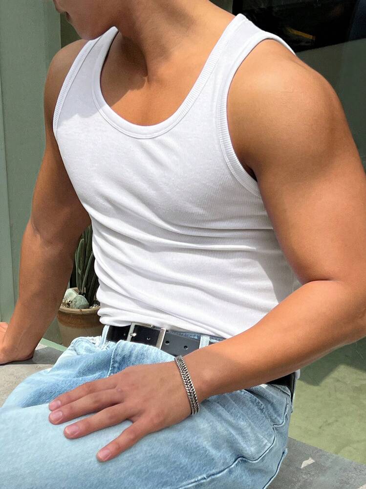 DAZY ملابس علوية كم قطني أساسية للرجال للصيف