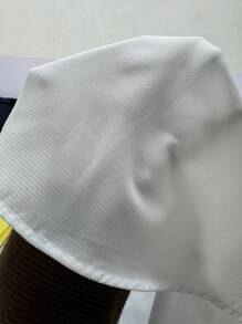 Manfinity Mode 1 件 男士纯色正面纽扣长袖简约上衣 - 白色 - 查看 8