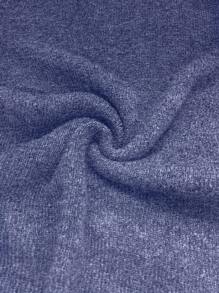 SHEIN Clasi Women's Solid Color V-Neck Batwing Sleeve Casual Knit Sweater Dress, Autumn/Winter - Dusty Blue - View 6