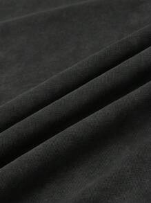 ROMWE MEN Street Life Áo nỉ có mũ rộng rãi họa tiết chữ và ô tô cổ điển dành cho nam - màu đen - Xem 6