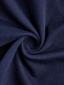 SHEIN ICON Kaos Wanita Kasual Lengan Pendek Leher Bulat Warna Biru Tua, Pas Badan, Cocok untuk Musim Panas dan untuk Bepergian. - Navy Blue - View 4