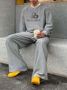 DAZY Men's T-Shirt Set, Minimalist Casual Style For Everyday Wear - Grey - View 4