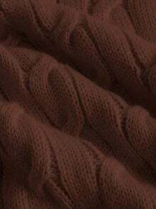 Muchica 卡通补丁细节麻花针织圆领短袖夏季上衣 - 棕色 - 查看 3