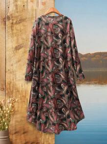 Rusticease Váy in hoa Paisley giản dị cho mùa thu - Nhiều màu - Xem 2