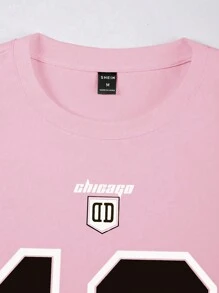 Aesthetic Post 男式数码印花短袖篮球球衣风格 T 恤，2000 年代风格，粉色 - 粉色 - 查看 7