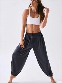 INAWLY Solid Color Loose Fit Comfortable Women's Yoga Pants With Drawstring Fall Cloth For Women