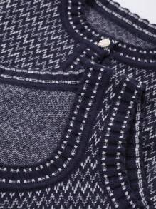 DAZY 2pcs Women Ribbed Wavy Stripe Long Sleeve Button Cardigan & Sleeveless Knit Dress Set, Autumn/Winter