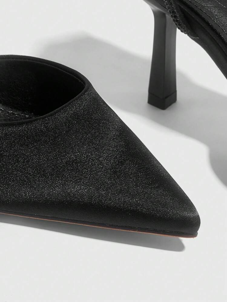 CUCCOO SZL Women's Spring/Summer New V-Cut Solid Color Low Vamp Cross Strap Elegant Pointed Toe Ankle Wrap High Heel Shoes Spring Shoes Spring Break Easter Prom Heels For Christmas Valentine's Day Spring Shoes