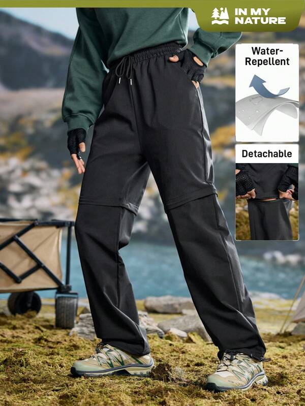 In My Nature In My Nature Damen Lässig Einfarbig Tunnelzug Taille Knöchel-gebundene Wanderhose